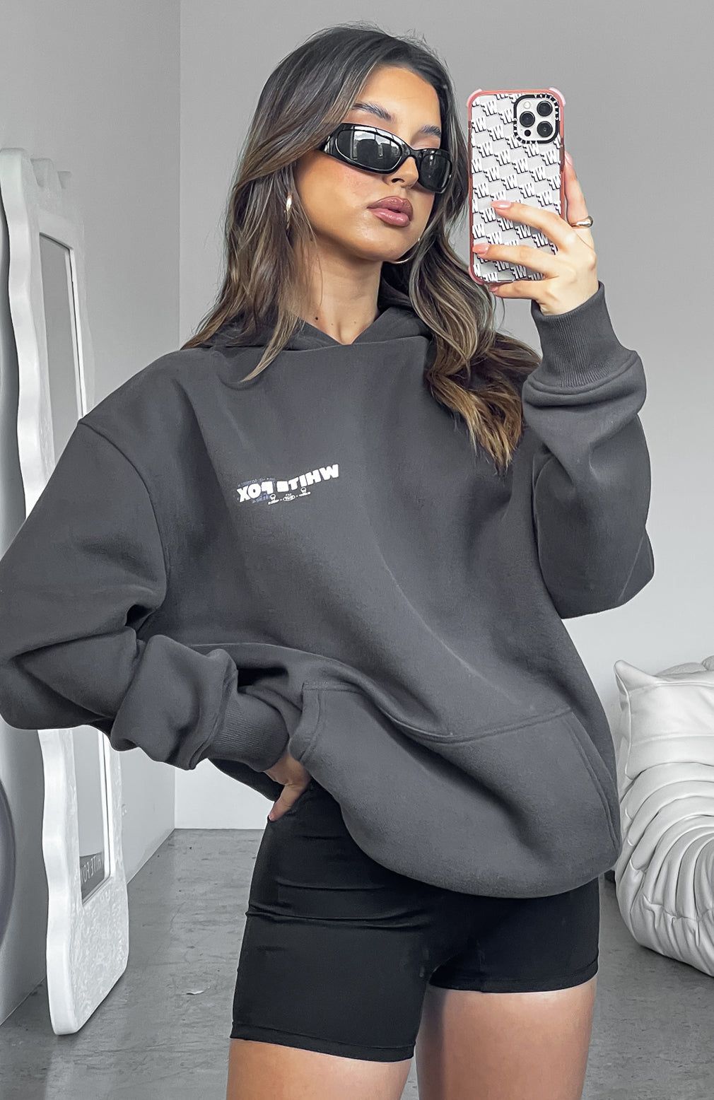 New Dimension Hoodie Charcoal sold by White Fox Boutique product image thumbnail 6