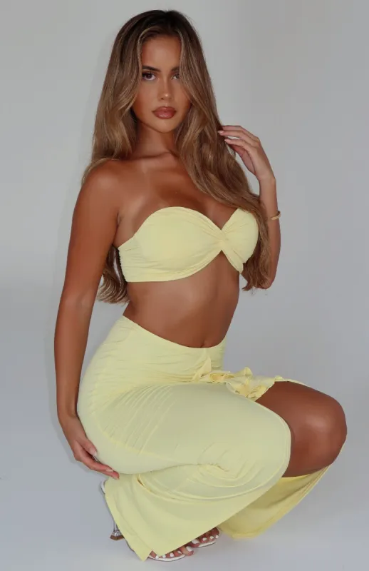 In Her Element Strapless Crop Buttercup sold by White Fox Boutique