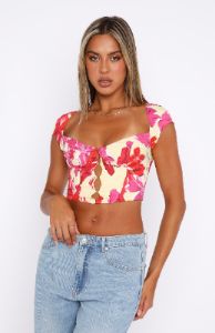 Spring Fling Bustier Lemon Wildflower sold by White Fox Boutique