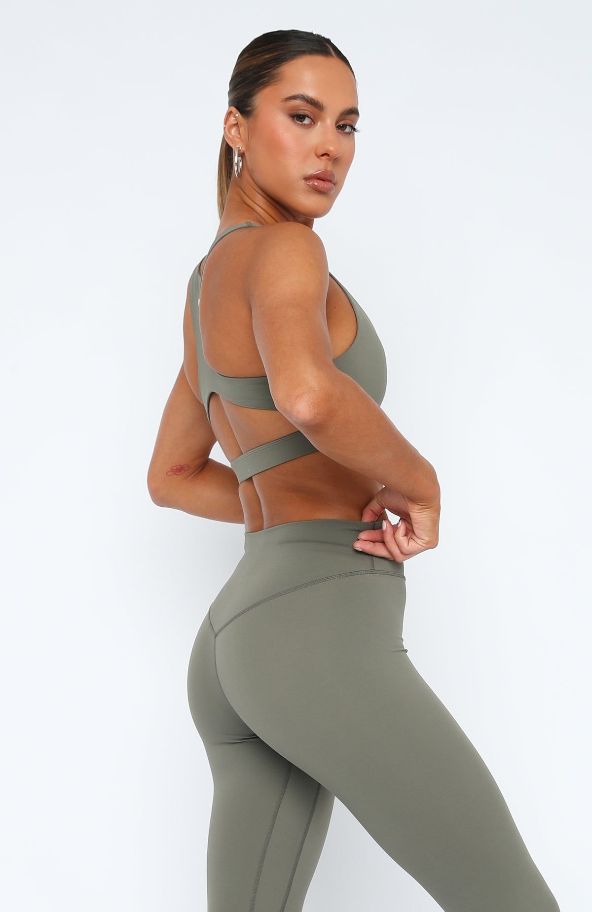 Always Out Sports Bra Khaki sold by White Fox Boutique product image thumbnail 3