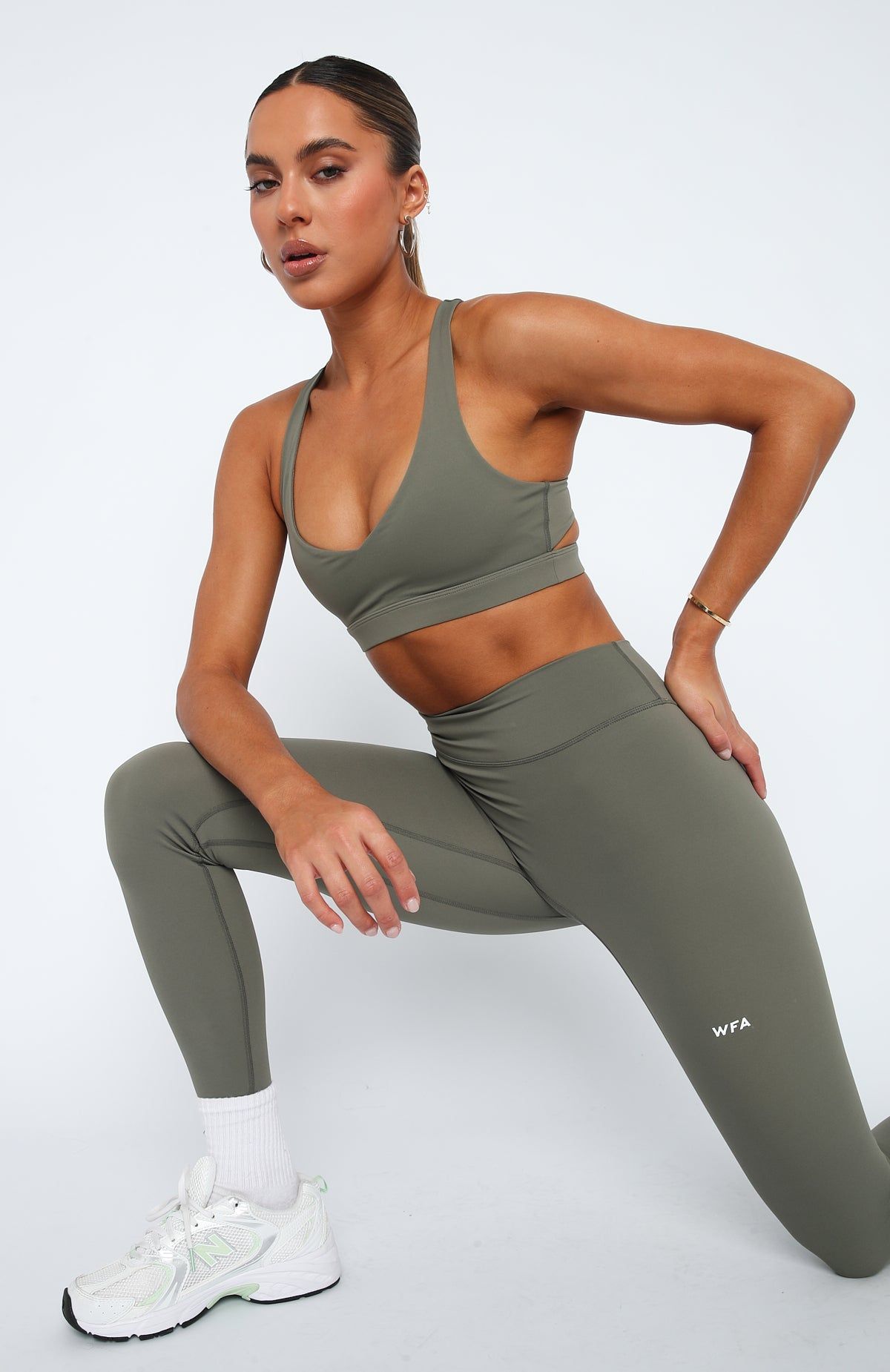 Always Out Sports Bra Khaki sold by White Fox Boutique product image thumbnail 2