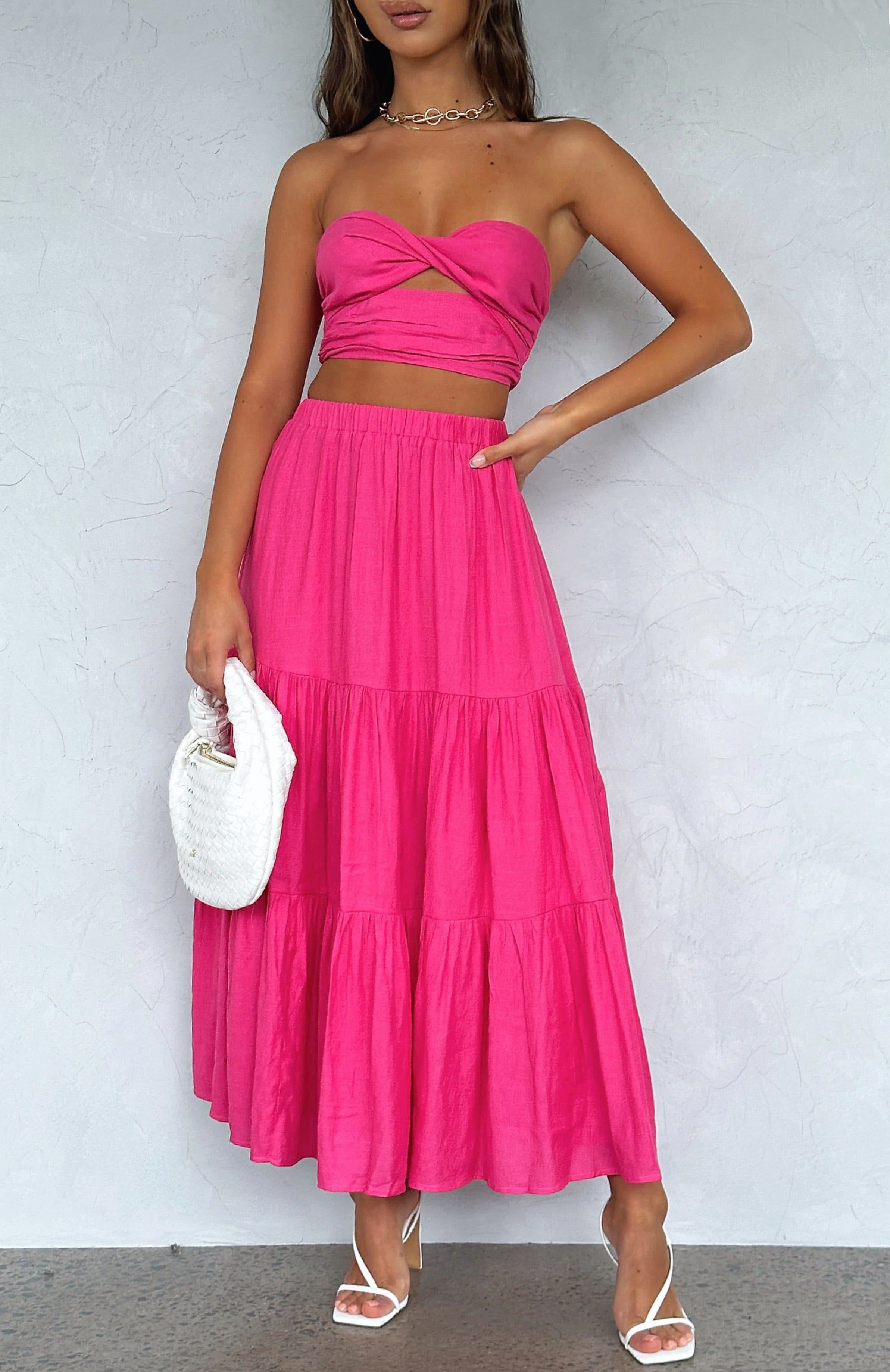 The One's You Love Maxi Set Hot Pink sold by White Fox Boutique