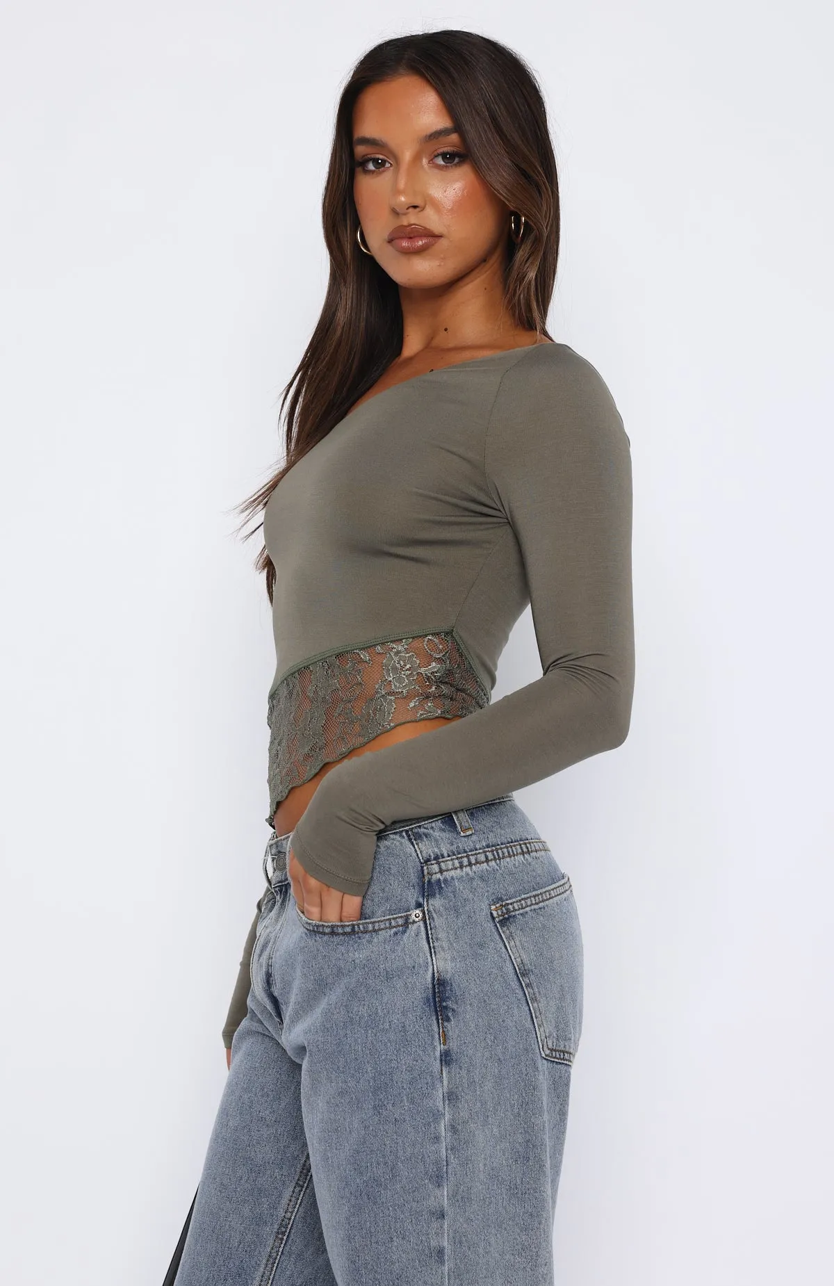 What You Did Long Sleeve Top Olive sold by White Fox Boutique product image thumbnail 3