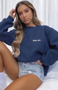 Steal Your Heart Oversized Sweater Navy sold by White Fox Boutique
