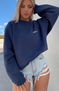 Steal Your Heart Oversized Sweater Navy sold by White Fox Boutique