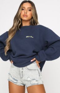 Steal Your Heart Oversized Sweater Navy sold by White Fox Boutique