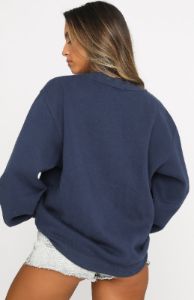Steal Your Heart Oversized Sweater Navy sold by White Fox Boutique