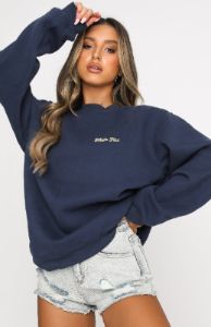 Steal Your Heart Oversized Sweater Navy sold by White Fox Boutique