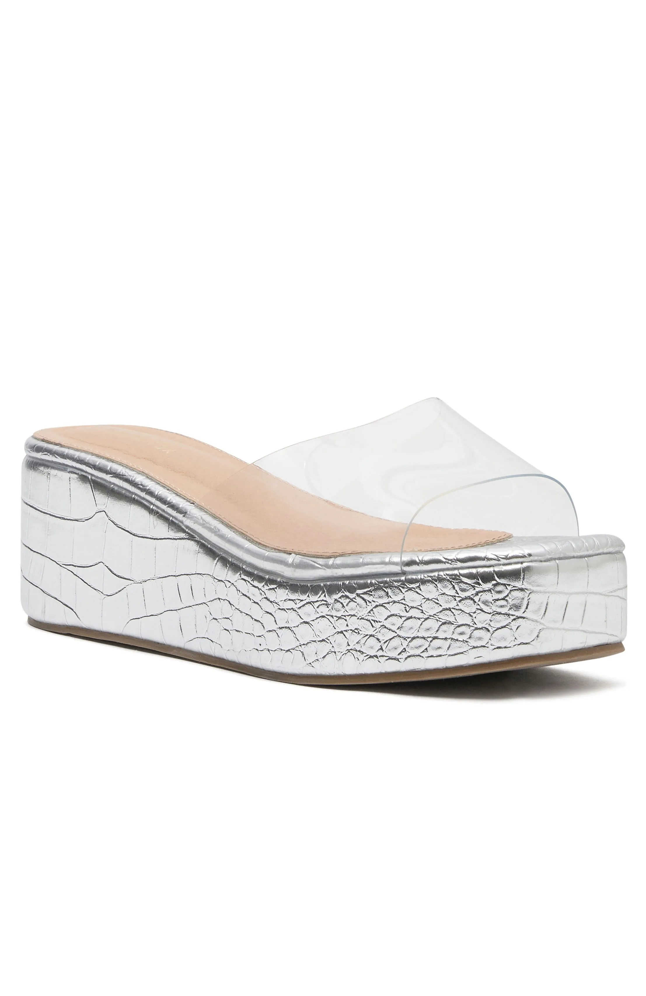 Rayna Platform Slides Silver sold by White Fox Boutique product image thumbnail 2