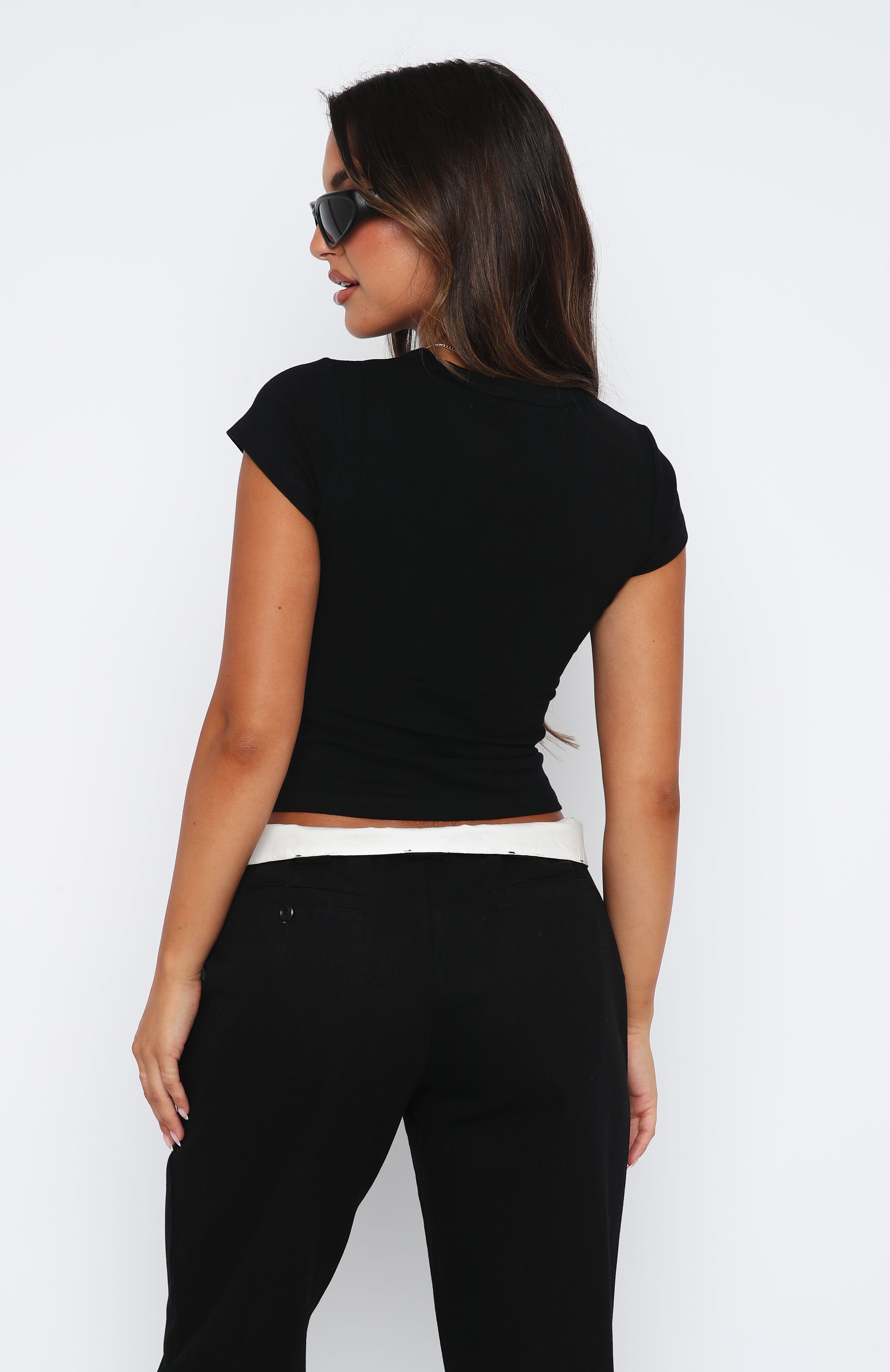 Invitation Only Baby Tee Black sold by White Fox Boutique product image thumbnail 4