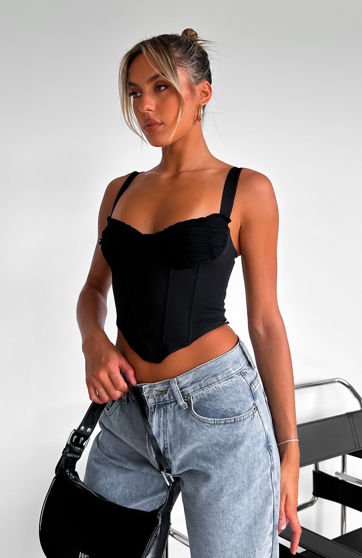 Stay Tonight Bustier Black sold by White Fox Boutique