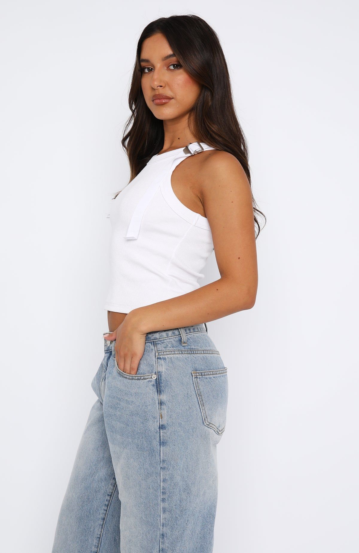 Not For You Tank White sold by White Fox Boutique product image thumbnail 3