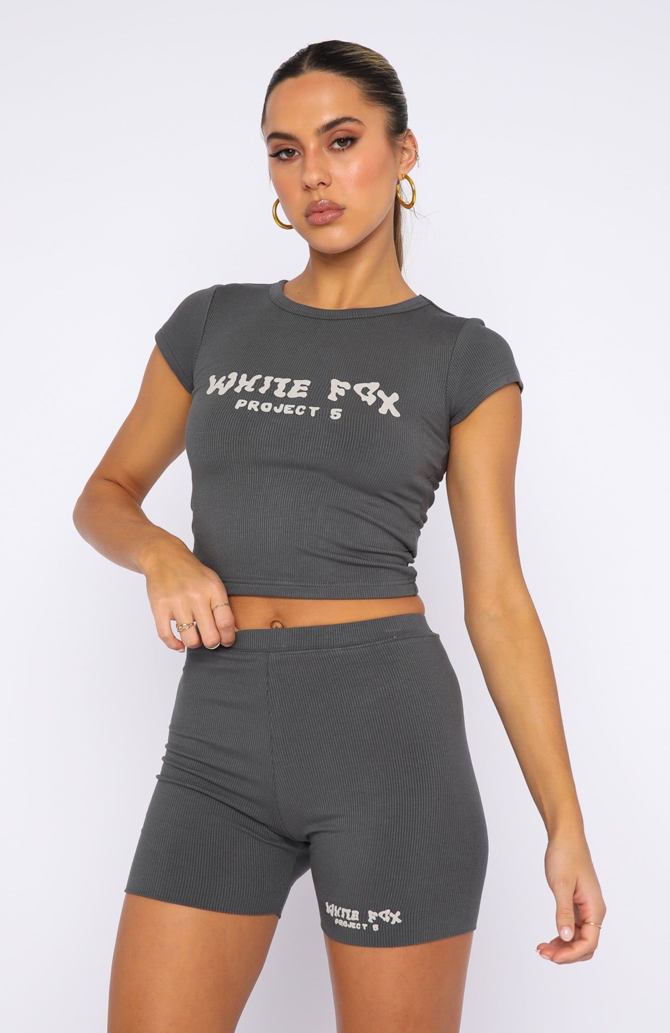 Project 5 Ribbed Baby Tee Volcanic sold by White Fox Boutique product image thumbnail 2