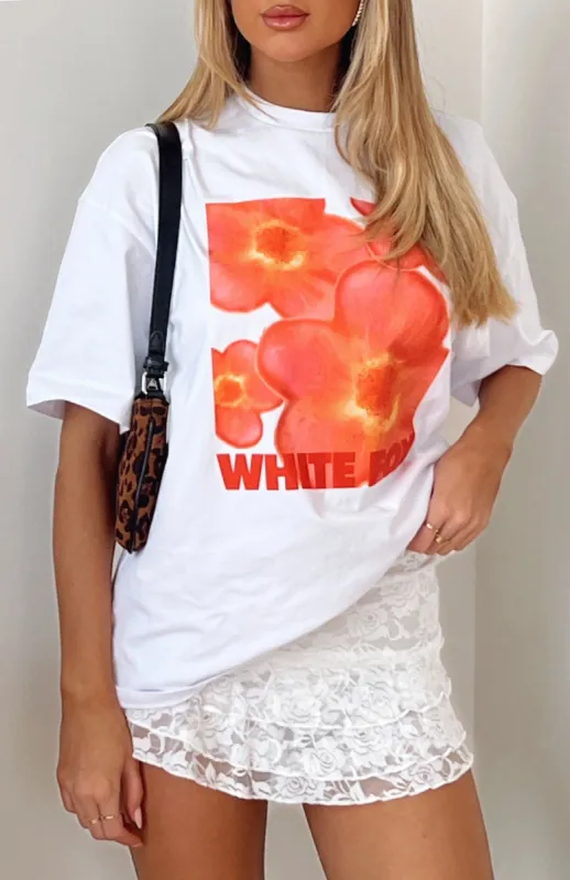Bloom For You Oversized Tee White sold by White Fox Boutique