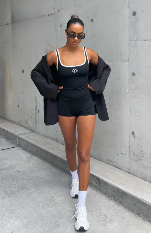 Don't Tell Anyone Playsuit Black made by White Fox Boutique