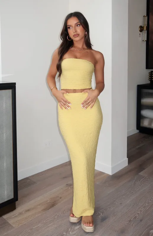 Home Run Maxi Skirt Lemon sold by White Fox Boutique