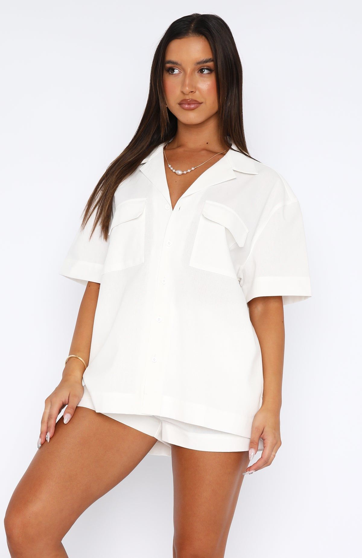 Tropical Mood Shorts White sold by White Fox Boutique product image thumbnail 2