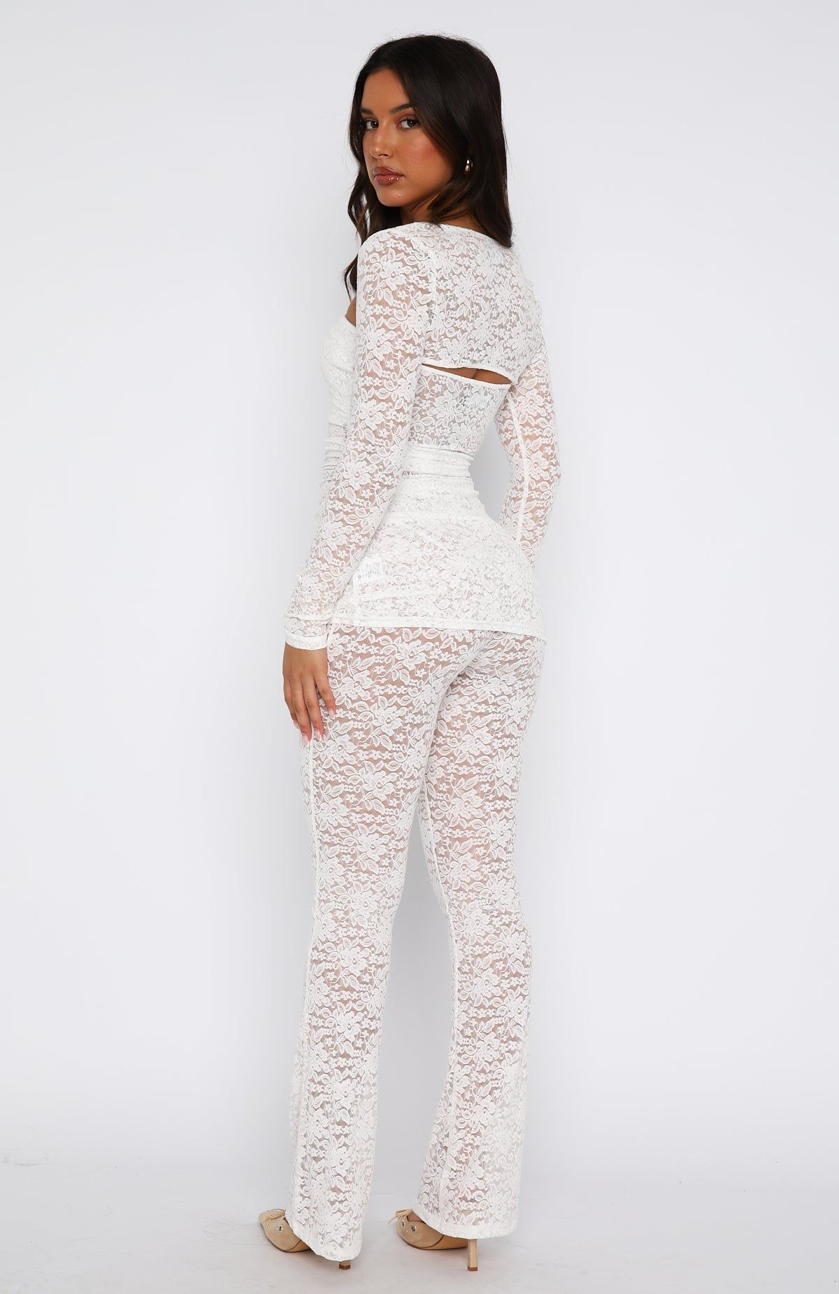 Work This Out Pant White Lace sold by White Fox Boutique product image thumbnail 4