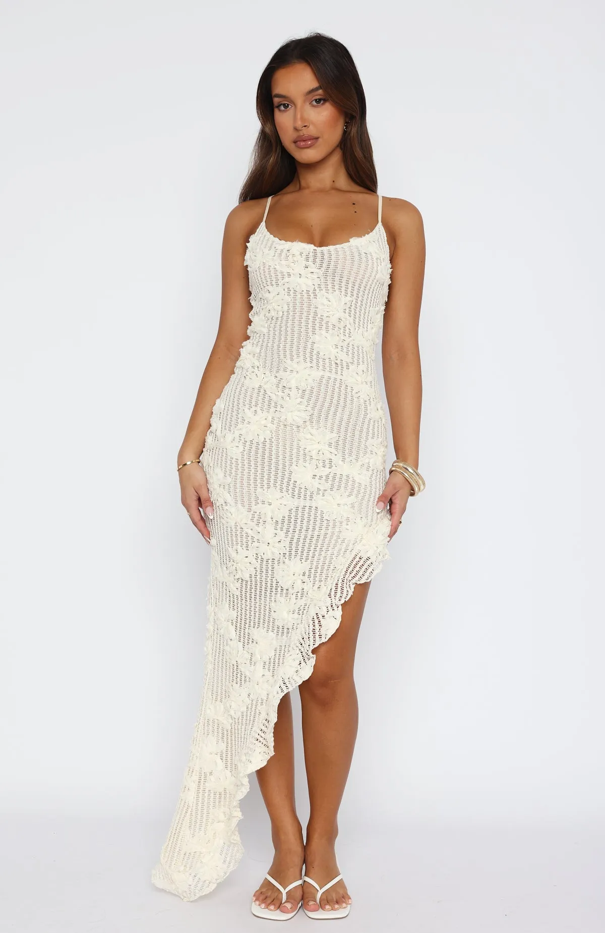 Summer Time Sadness Maxi Dress Cream sold by White Fox Boutique product image thumbnail 2