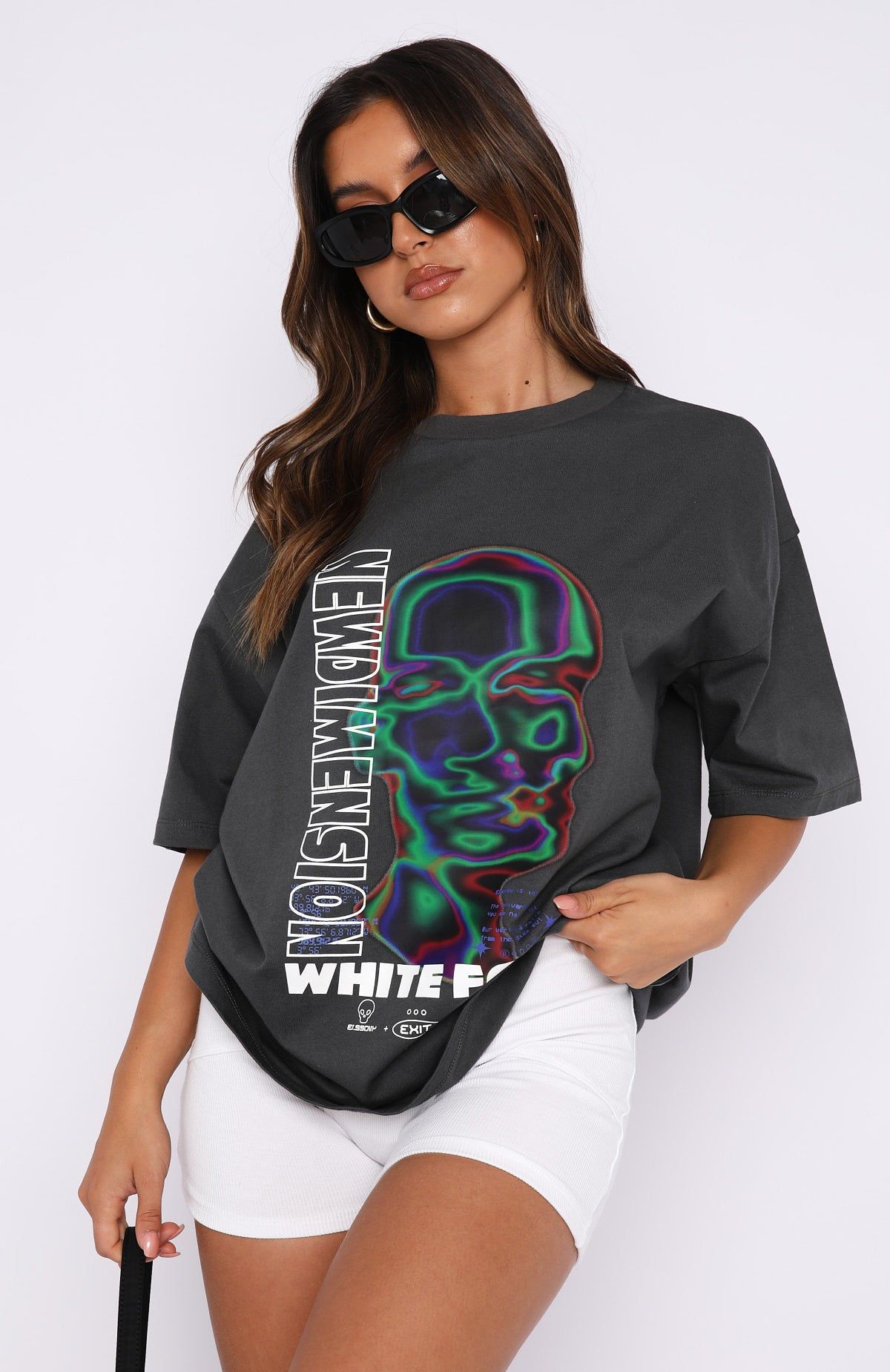 New Dimension Oversized Tee Charcoal sold by White Fox Boutique product image thumbnail 2