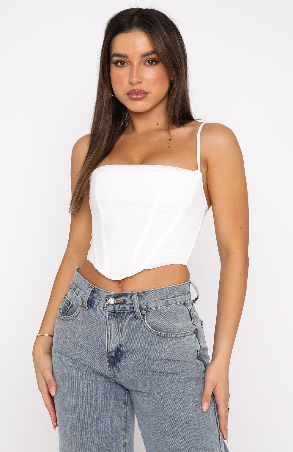 Out Of Focus Bustier White sold by White Fox Boutique product image thumbnail 2