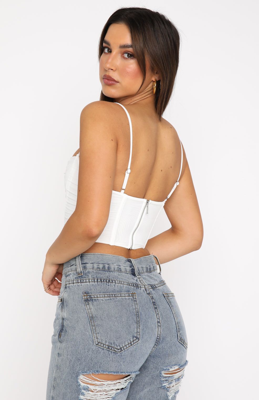 Out Of Focus Bustier White sold by White Fox Boutique product image thumbnail 4