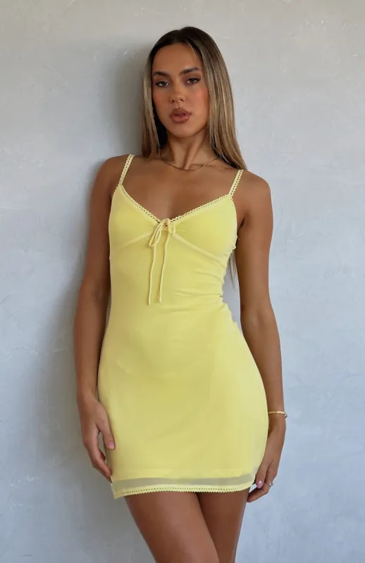 You're Always There Mini Dress Lemon sold by White Fox Boutique