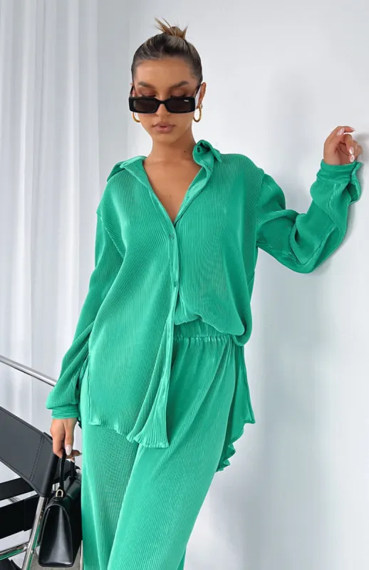 Destined For You Long Sleeve Shirt Green sold by White Fox Boutique