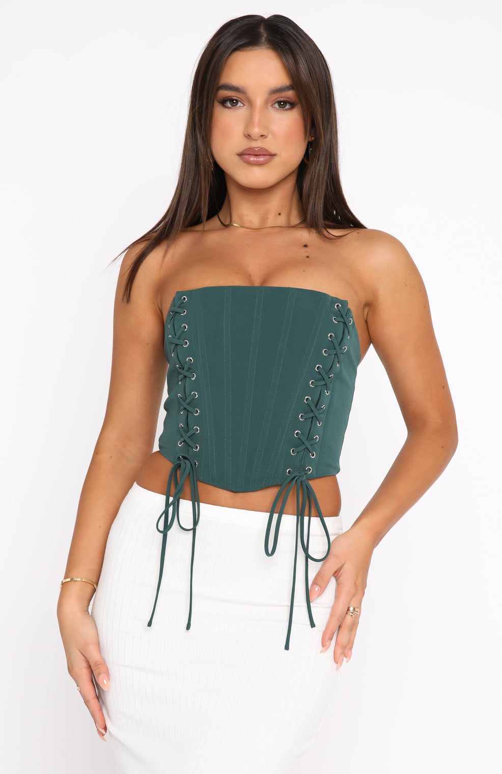 Because I Can Bustier Forest Green sold by White Fox Boutique product image thumbnail 2
