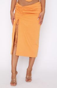 Do It My Way Midi Skirt Orange sold by White Fox Boutique