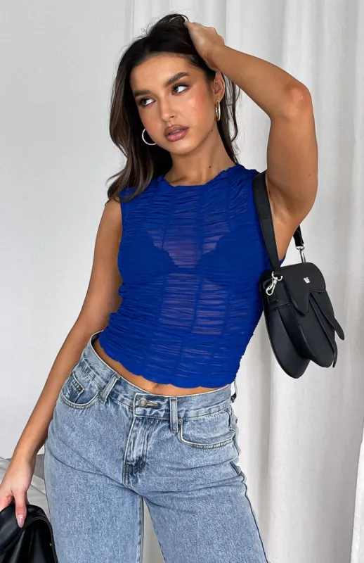 That Type Of Night Crop Electric Blue sold by White Fox Boutique