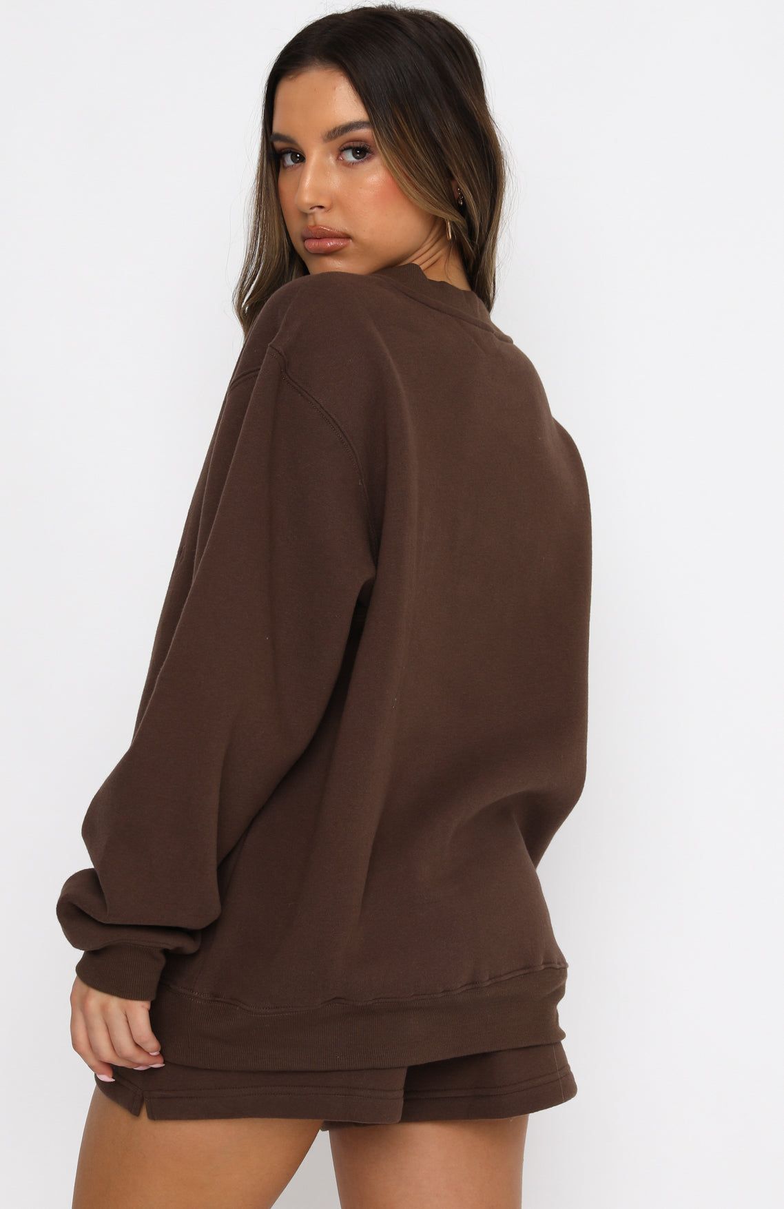 Best Of Both Oversized Sweater Chocolate sold by White Fox Boutique product image thumbnail 4