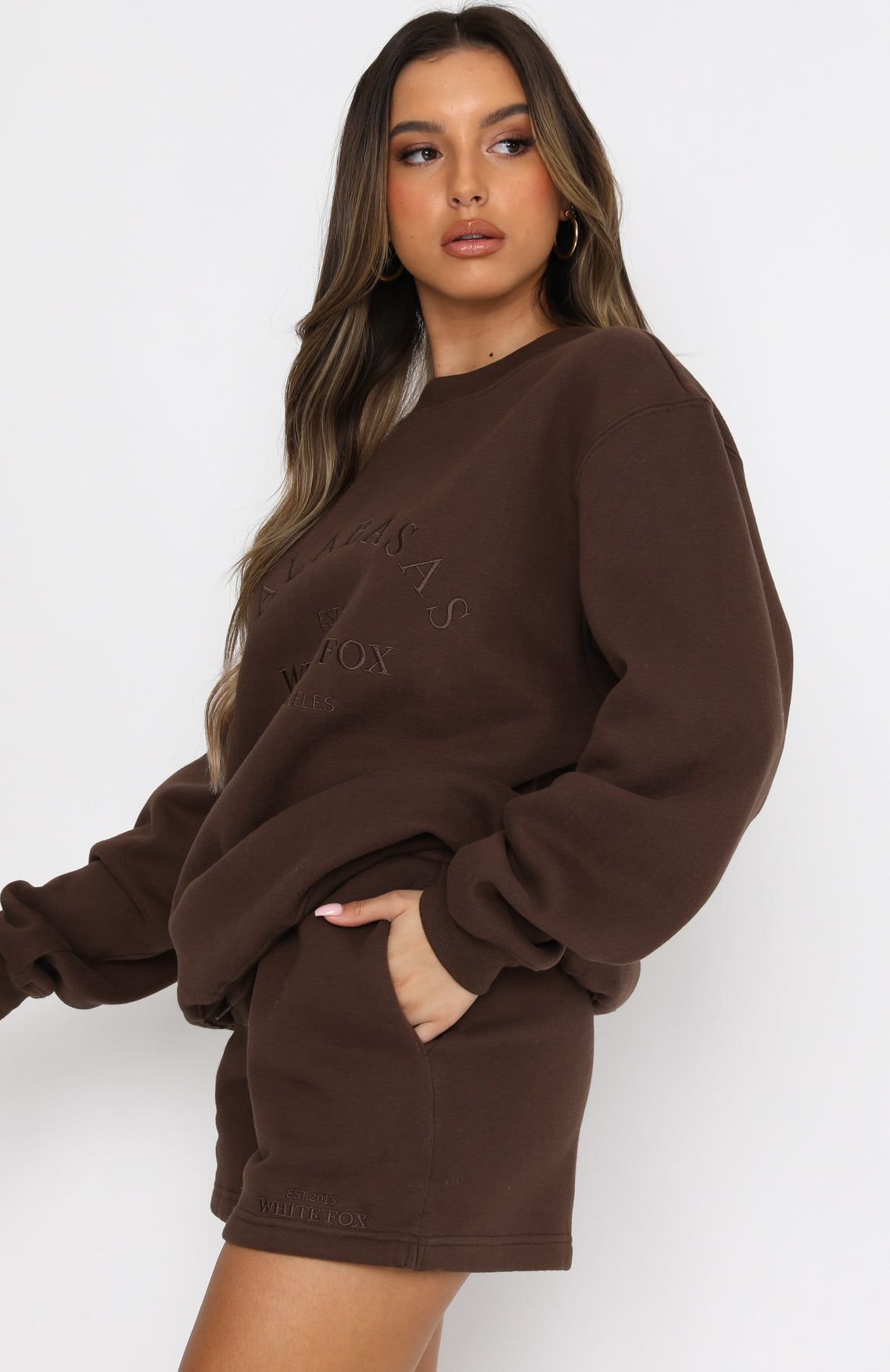 Best Of Both Oversized Sweater Chocolate sold by White Fox Boutique product image thumbnail 3