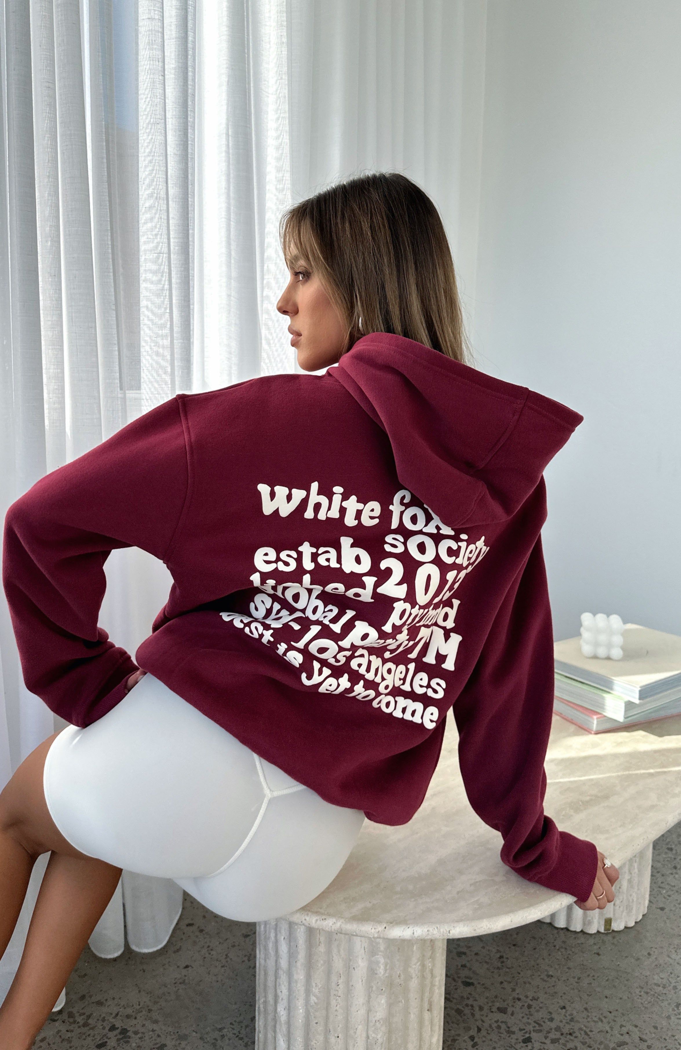 Enough Said Oversized Hoodie Wine sold by White Fox Boutique