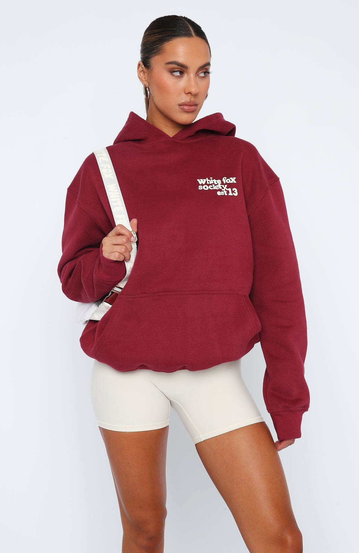 Enough Said Oversized Hoodie Wine sold by White Fox Boutique product image thumbnail 2