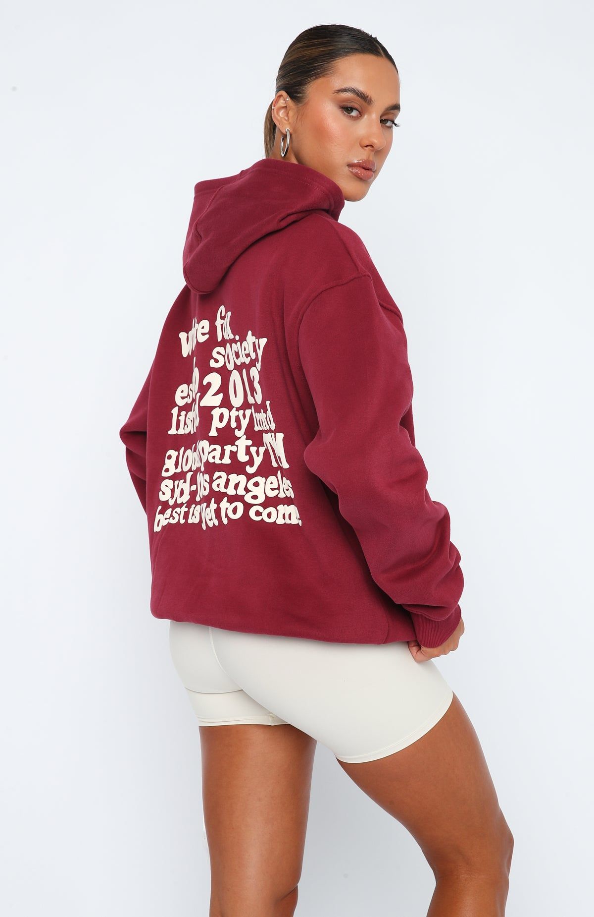 Enough Said Oversized Hoodie Wine sold by White Fox Boutique product image thumbnail 4