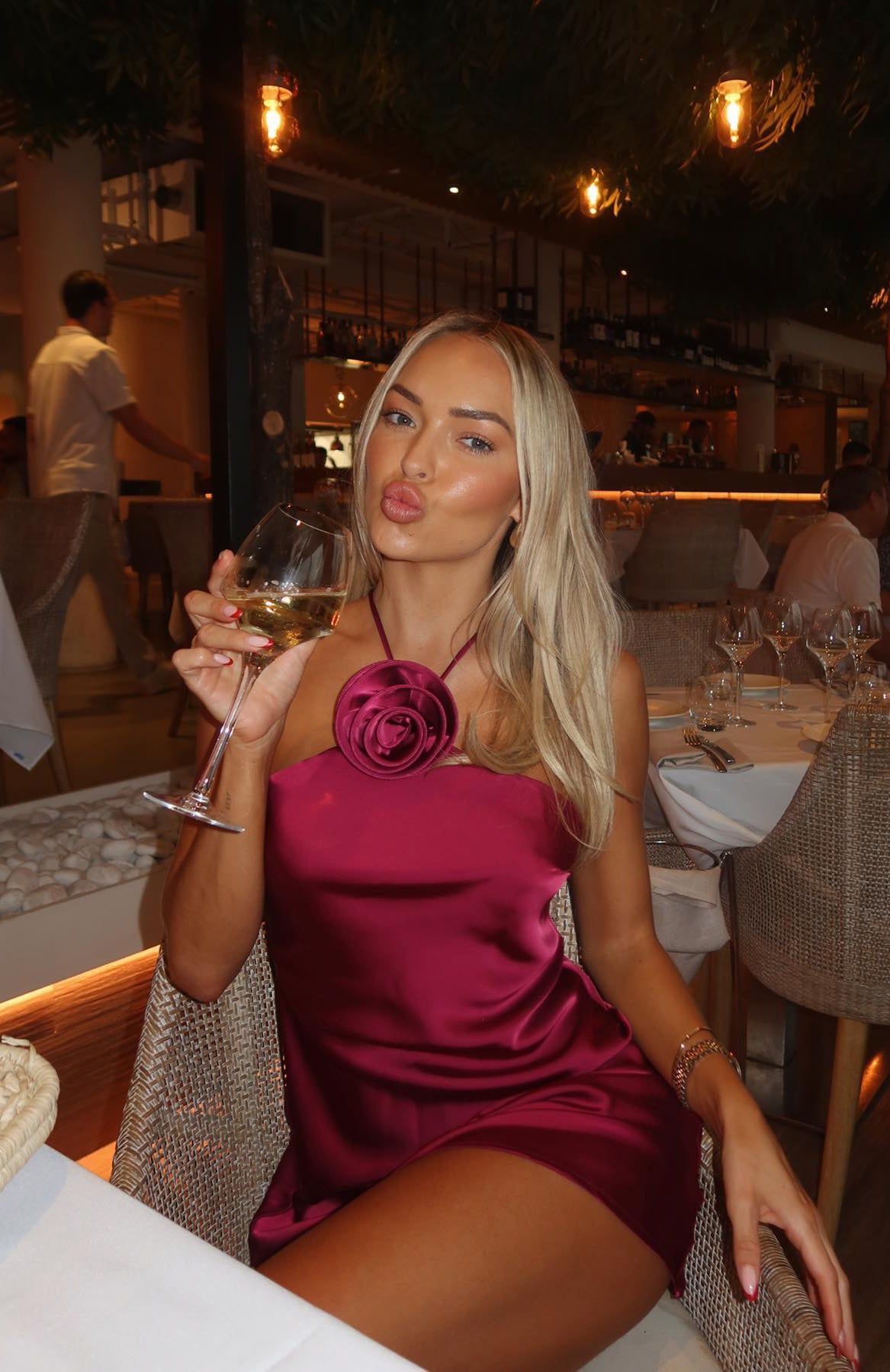 Girl In The Sun Mini Dress Wine sold by White Fox Boutique