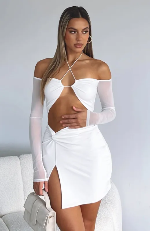 Invite Pending Mini Dress White sold by White Fox Boutique