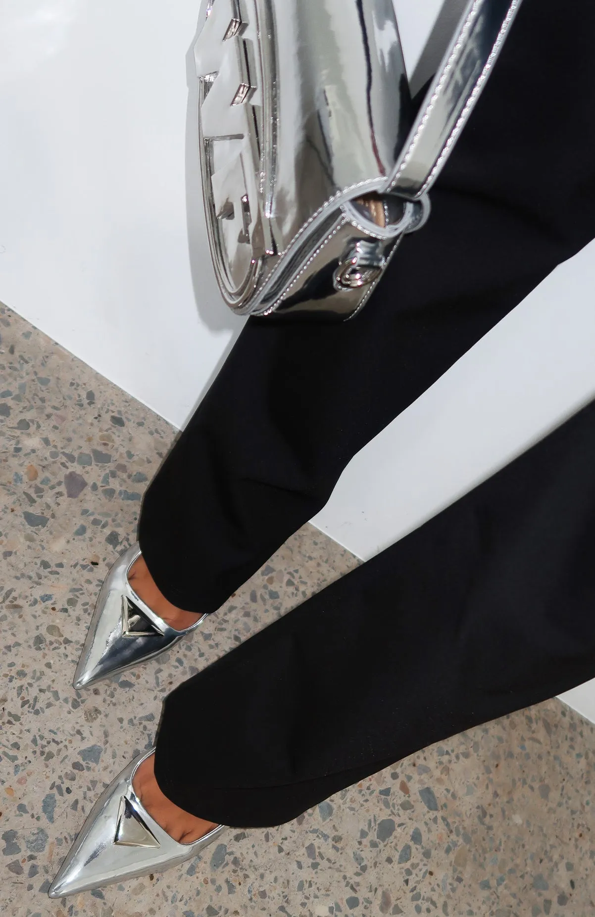 Georgie Slingback Heels Silver | Parallel