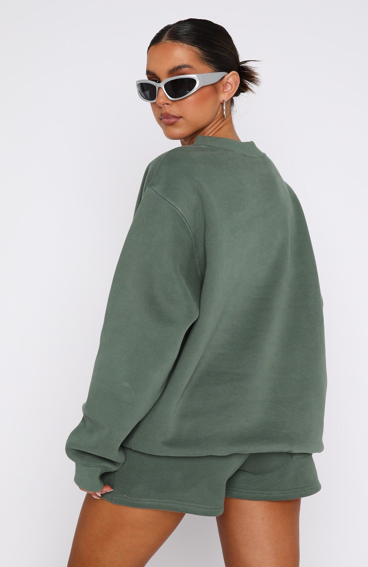 Sports Edition Oversized Sweater Dusty Olive sold by White Fox Boutique product image thumbnail 4