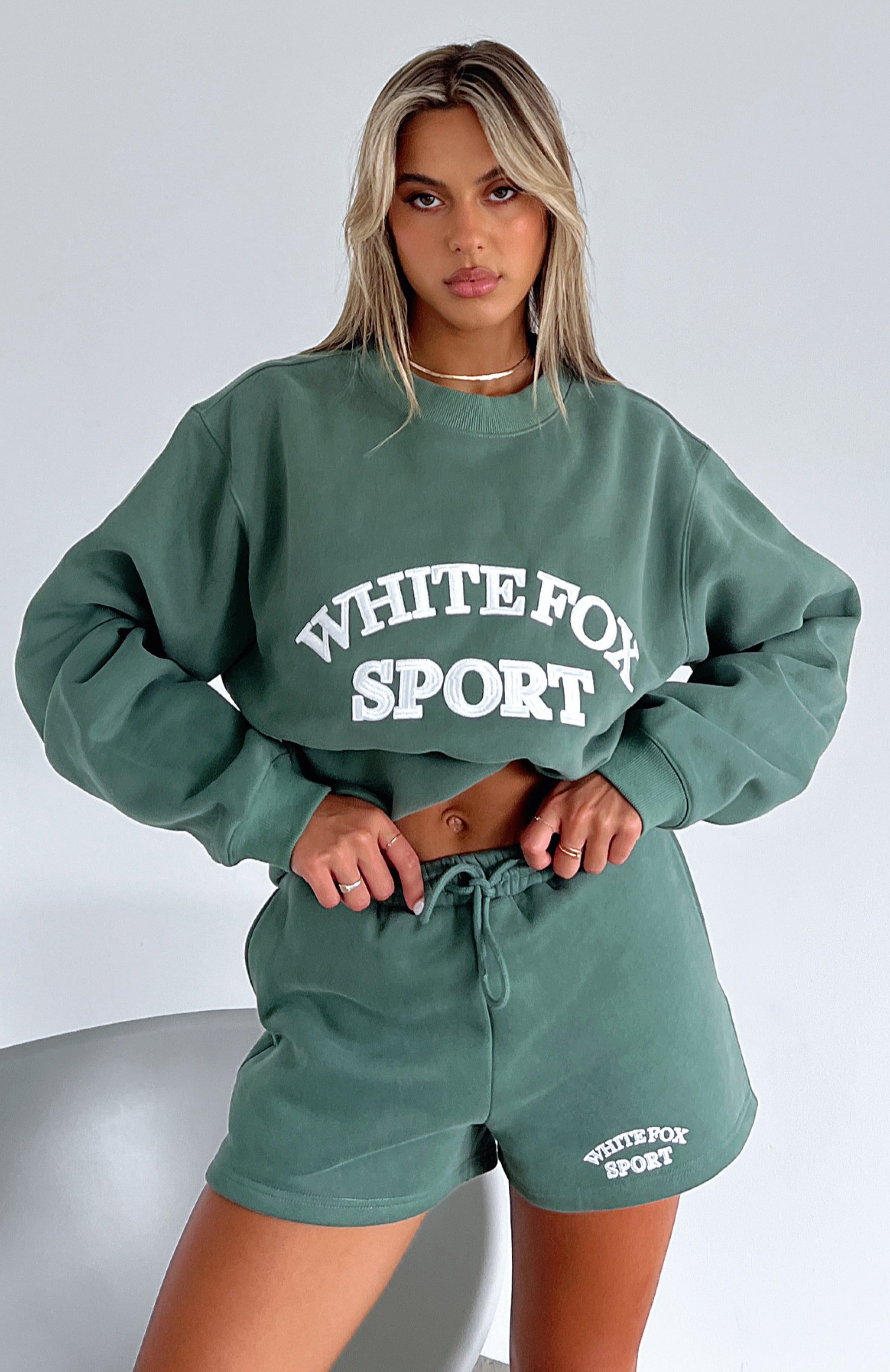 Sports Edition Oversized Sweater Dusty Olive sold by White Fox Boutique