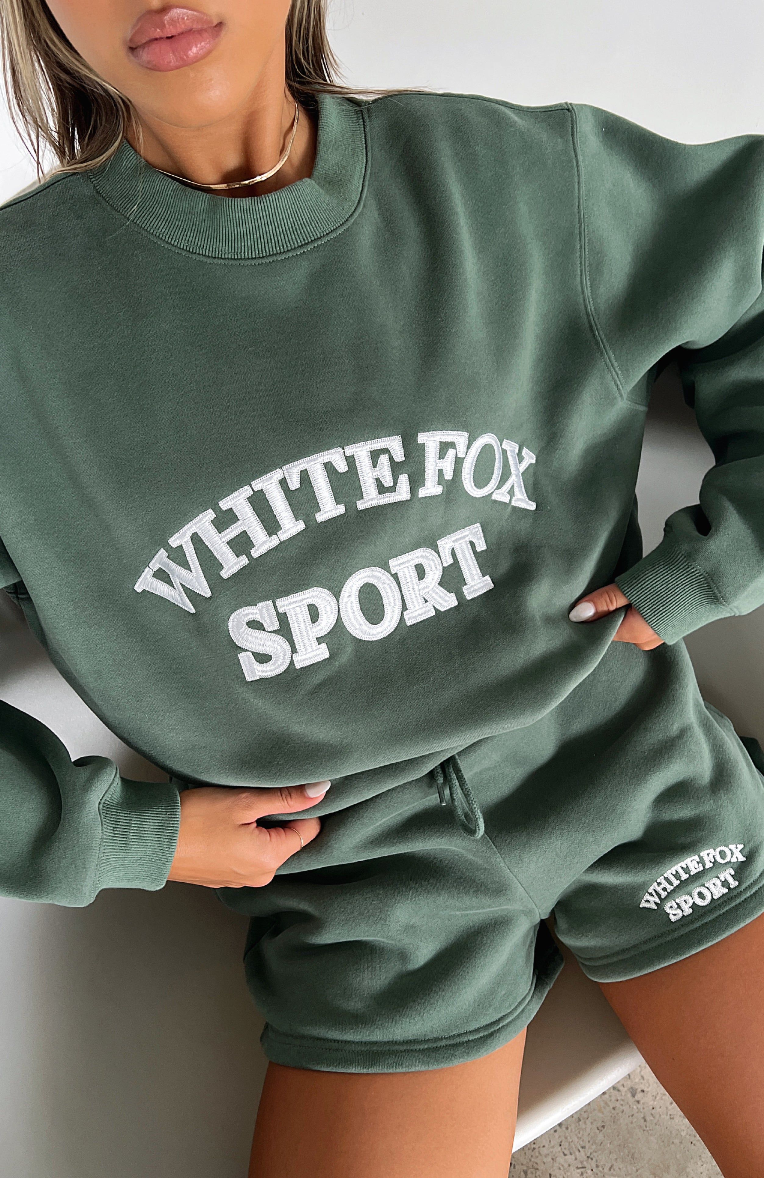 Sports Edition Oversized Sweater Dusty Olive sold by White Fox Boutique product image thumbnail 6