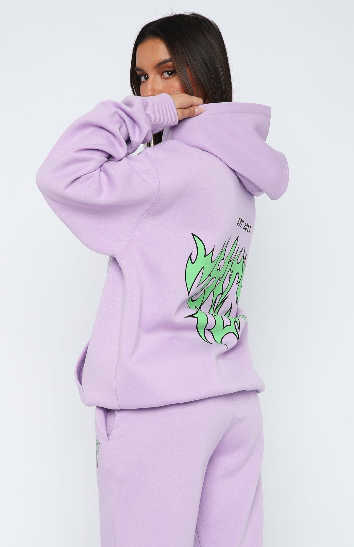 Bring That Energy Oversized Hoodie Lilac sold by White Fox Boutique product image thumbnail 4