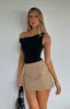 Hold Tight PU Mini Skirt Camel sold by White Fox Boutique