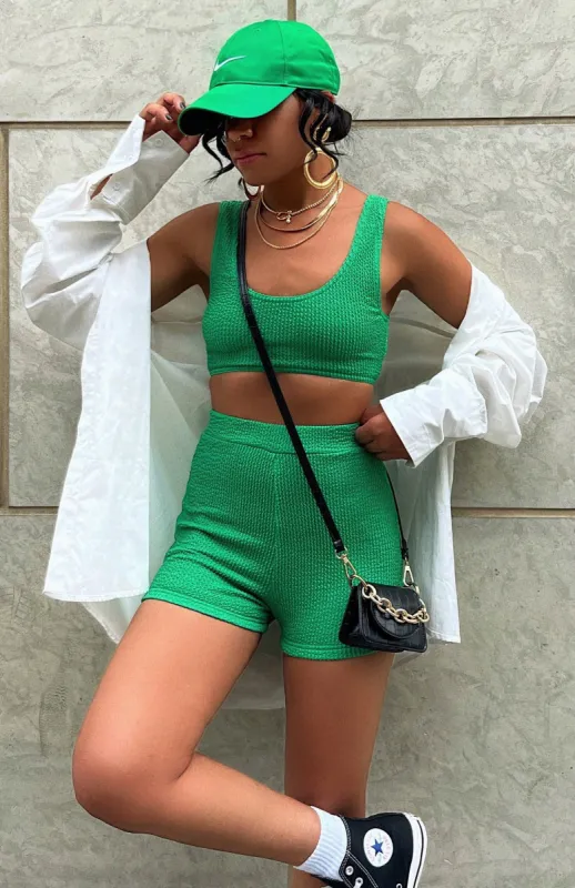 Doing It Right Booty Shorts Green sold by White Fox Boutique