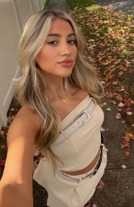 Follow Me Strapless Crop Beige sold by White Fox Boutique