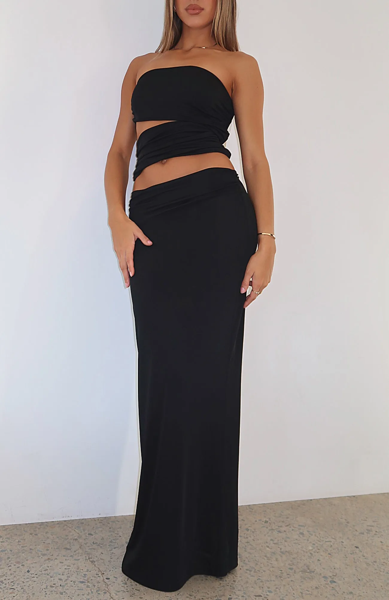 Party Time Maxi Skirt Black sold by White Fox Boutique product image thumbnail 5