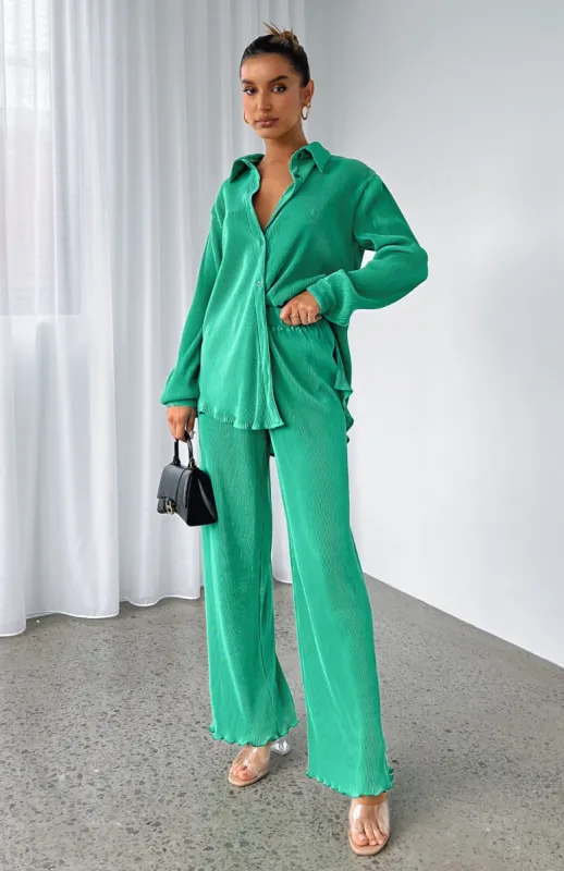 Sincerely Yours Pants Green sold by White Fox Boutique