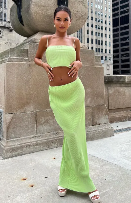 Look Here Maxi Skirt Lime sold by White Fox Boutique