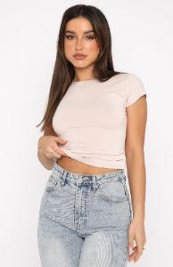 Too Blessed Tee Nude sold by White Fox Boutique